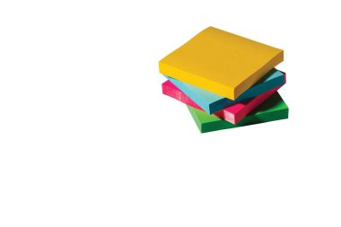 Renkli iletiyi kapat. Blokları beyaz arkaplanda izole ediyor..