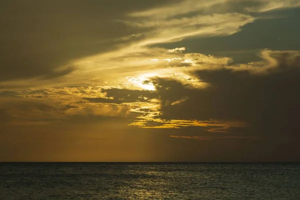 Úžasné Krásy Barevné Západ Slunce Karibiku Ostrov Aruba Nezapomenutelný Výhled — Stock fotografie