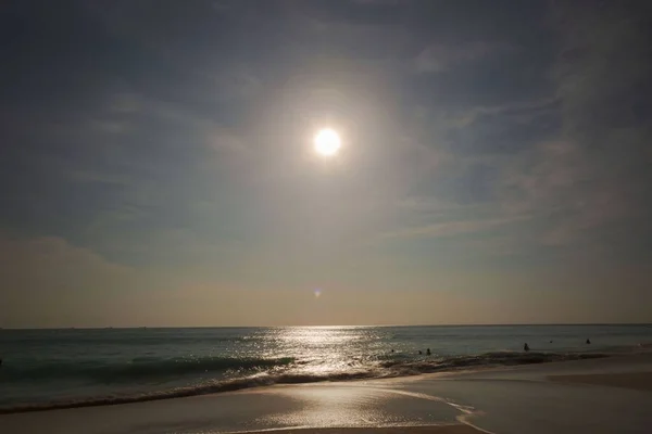 Úžasné Krásy Barevné Západ Slunce Karibiku Ostrov Aruba Nezapomenutelný Výhled — Stock fotografie