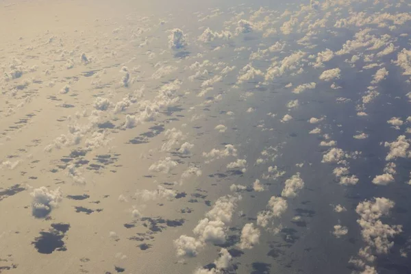 Vue Aérienne Beaux Nuages Blancs Dans Ciel Bleu Beau Fond — Photo