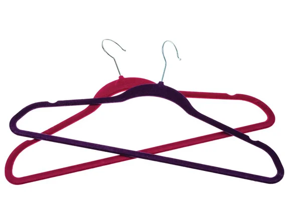 Close View Colorful Hangers Isolated White Background — Stock Photo, Image