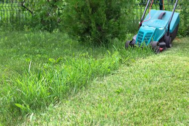 Çim biçme makinesi iş başında