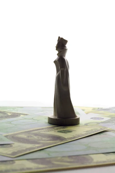 Angka seorang ratu di latar belakang uang — Stok Foto