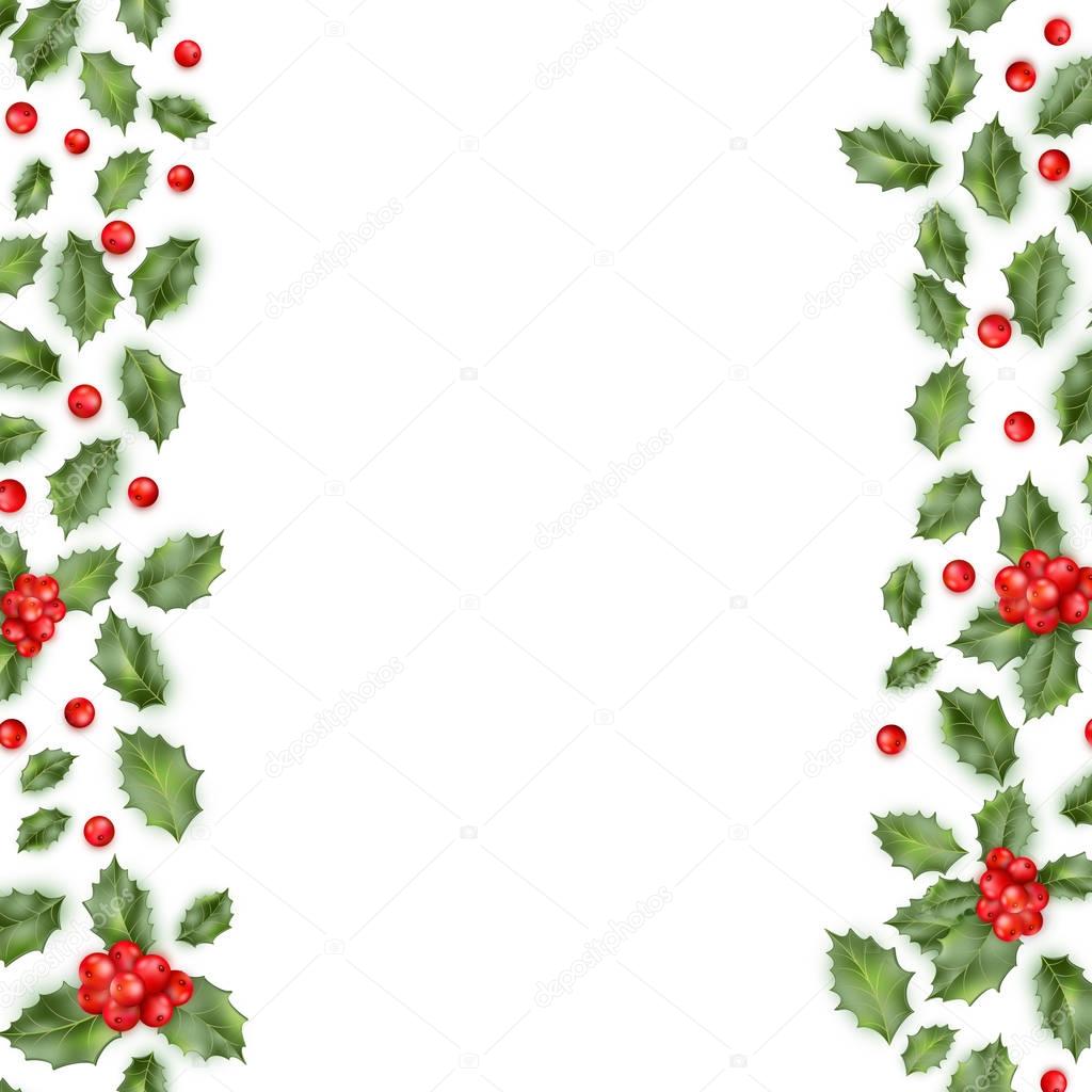 Download Holly branch border | Christmas holly branch border. EPS ...
