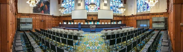 Hague Novembro 2017 Panorama Sala Tribunal Internacional Justiça Principal Órgão — Fotografia de Stock
