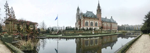 Panoramic view of the Peace Palace, seat of the international court of justice in The Hague, Netherlands