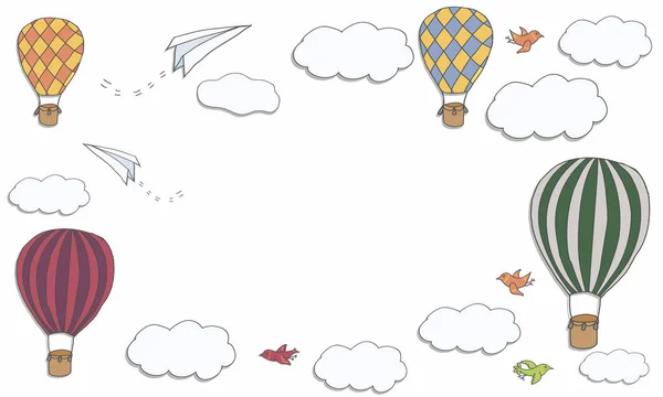 热风 baloons 横幅 — 图库矢量图片