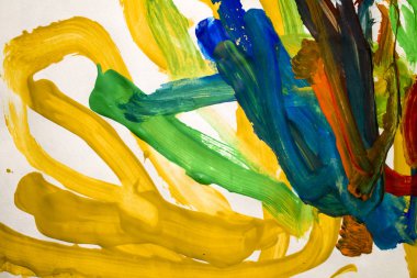 Soyut renkli fırça darbeleri, parlak arka plan, guaş boya