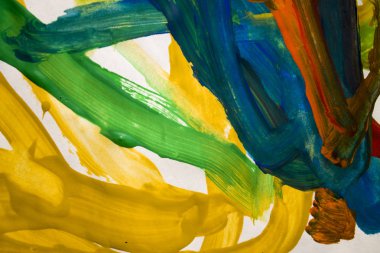 Soyut renkli fırça darbeleri, parlak arka plan, guaş boya