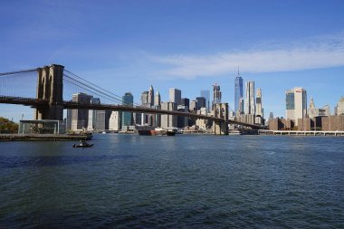 Brooklyn Bridge New York Manhattan Hudson River clipart