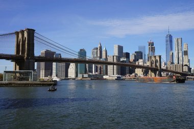 Brooklyn Bridge New York Manhattan Hudson River clipart