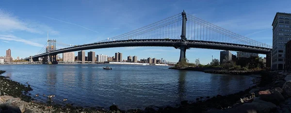 Ponte di Brooklyn a New York Manhattan Hudson River — Foto Stock