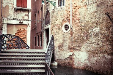 Vintage Fotoğraf Malvasia Köprüsü (Venedik, İtalya)