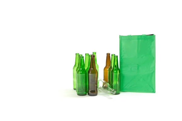 Reciclagem do conceito de resíduos de vidro — Fotografia de Stock