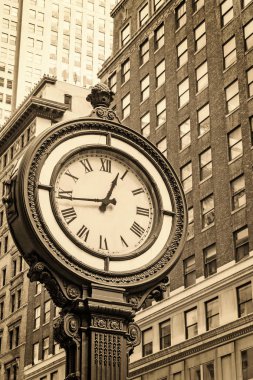 Manhattan Sidewalk Clock at 5th Avenue in New York City (USA) clipart