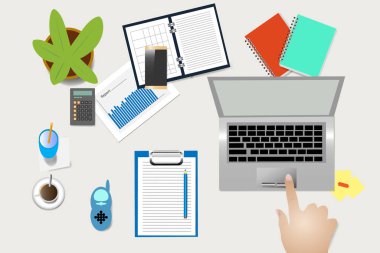 Ev ofis üstten görünüm işyeri