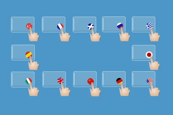 Touching screens with flags concept