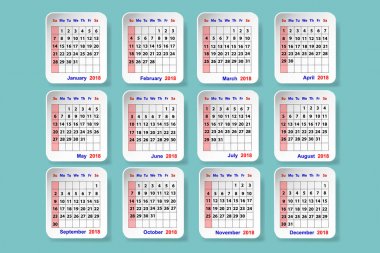 Takvim için 2018