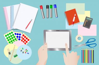 Dokunaklı tablet üzerinde eğitim için donatım