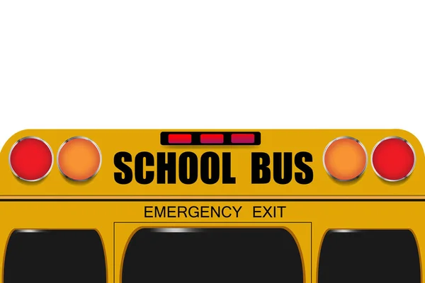 Achterkant van de bus van de school geïsoleerd — Stockvector