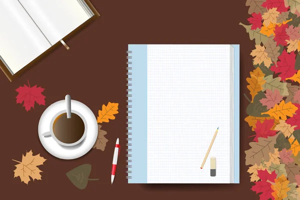 Concepto de mesa de otoño — Vector de stock