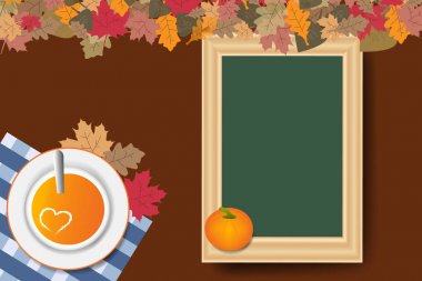 Balkabağı çorbası ve boş yazı tahtası