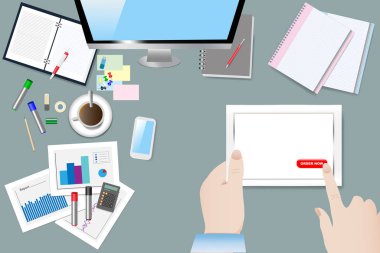 Sipariş şimdi office kavramı vektör