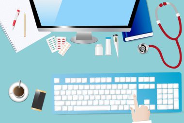 Tıbbi tablo vektörünün Üstten Görünüm