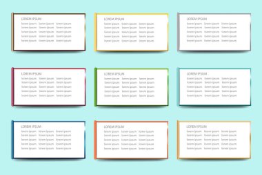 Boş dikdörtgen ile dokuz metal panoları kümesi 