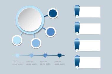 Modern infograph etiketlerinde gölgeler mavi renk.