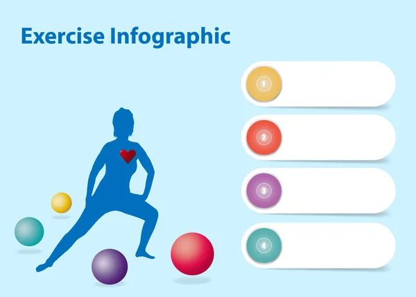 Fitness Exercise Infographic Vector — 스톡 벡터