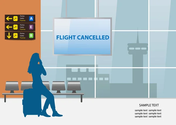 Flight cancelled air travel concept vector — Stock Vector