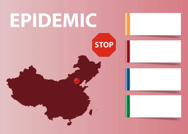 Epidemic in China presentation vector. — Stock Vector