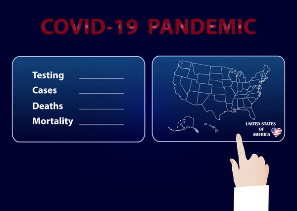 Infográfico Pandemia Covid Confirmado Teste Casos Óbitos Mortalidade Nos Estados —  Vetores de Stock