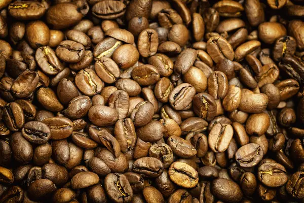 Koyu Kenarlı Kavrulmuş Kahve Çekirdekleri — Stok fotoğraf