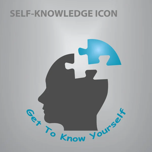 Silhouette Puzzle Head Man Showing Get Know Yourself Concept Vector — Stock Vector