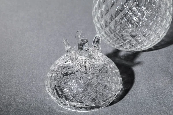 Crystal Sugar bowl isolated on a gray background