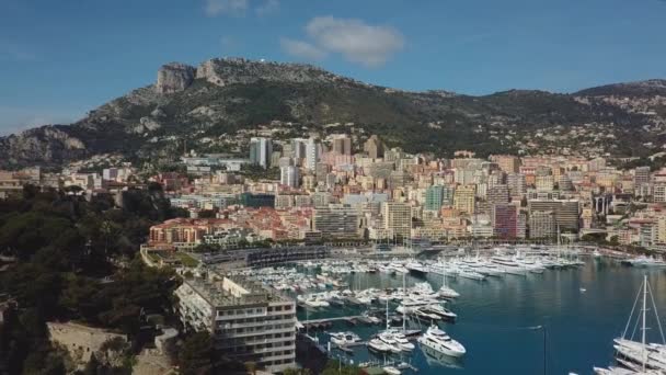 Monaco - 2018: Aerial Drone Monte Carlo — Stock Video