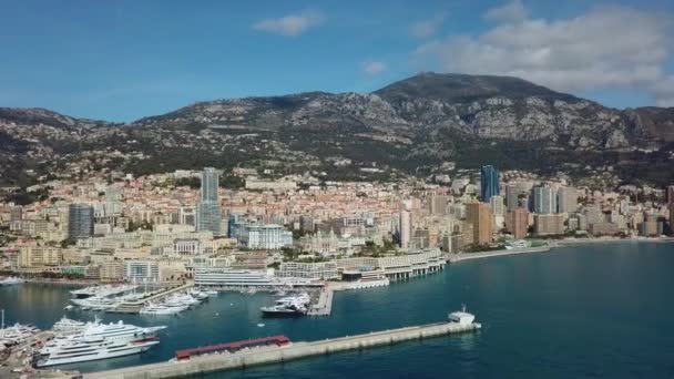 Monaco - 2018: Aerial Drone Monte Carlo — Stock Video