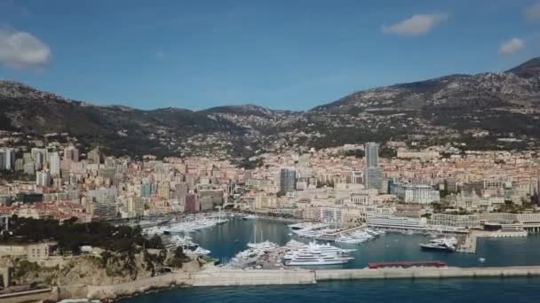 Monaco - 2018: Flygdrönare Monte Carlo — Stockvideo