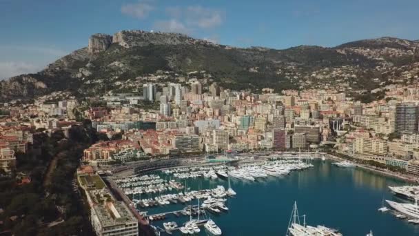 Monaco - 2018: Aerial Drone Monte Carlo — Stock Video