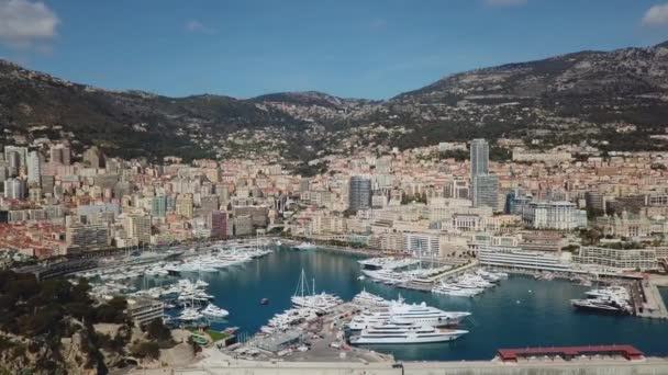 Monaco - 2018: Flygdrönare Monte Carlo — Stockvideo