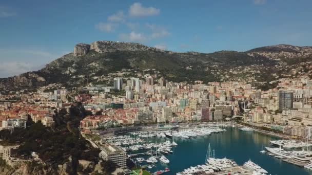 Mônaco - 2018: Drone aéreo Monte Carlo — Vídeo de Stock