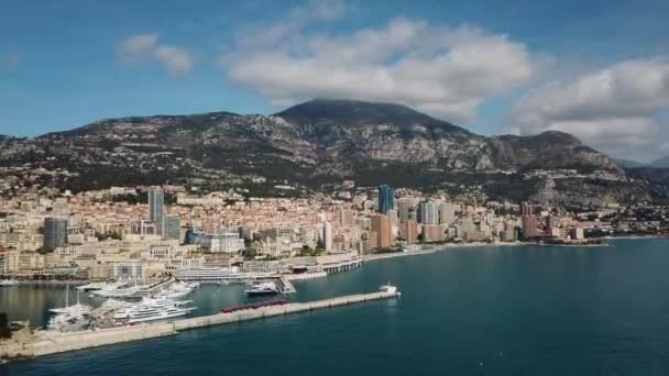 Monaco - 2018: LuchtDrone Monte Carlo — Stockvideo