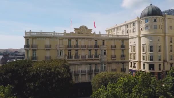 Monaco Monte Carlo 1.04.2018 : Hôtel de drone aérien HERMITAGE — Video