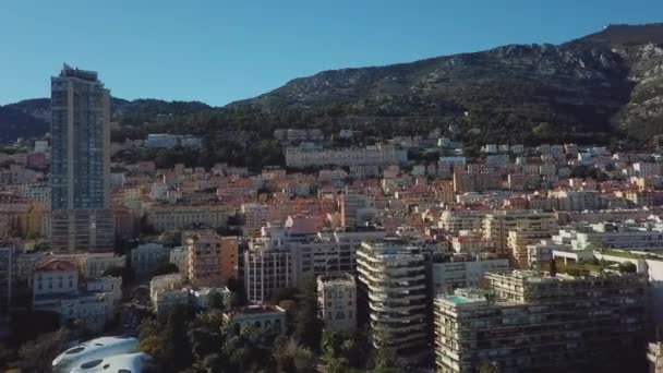 Mónaco - 2018: Aerial Drone Monte Carlo — Vídeo de stock