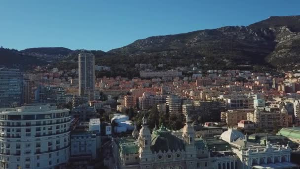 Mónaco - 2018: Aerial Drone Monte Carlo — Vídeo de stock