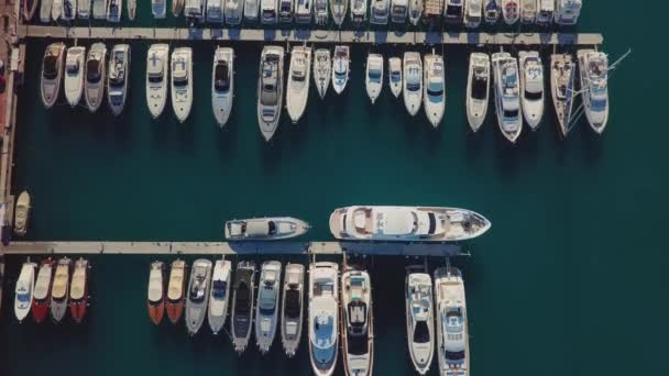 Monaco - 2018 : Drone Aérien Monte Carlo Boats parking — Video