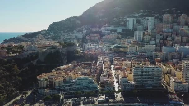 Монако - 2018: повітряний дрон Монте - Карло — стокове відео