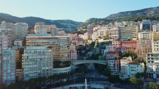 Monako - 2018: Letecký dron Monte Carlo — Stock video